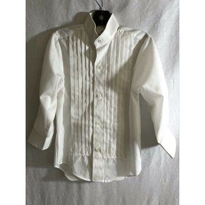 Fumagalli Kids Boy Shirt White Pleated Long Sleeves Button-Down Size XS
